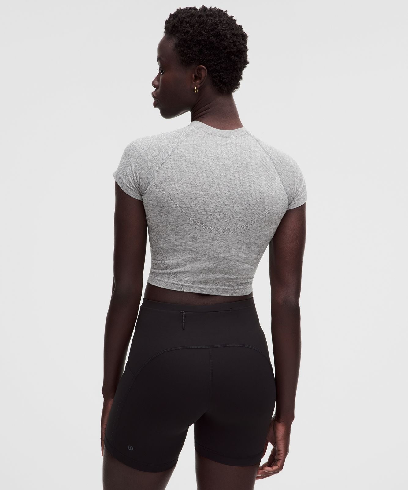 Swiftly Tech Cropped Short-Sleeve Shirt 2.0 Slate/White