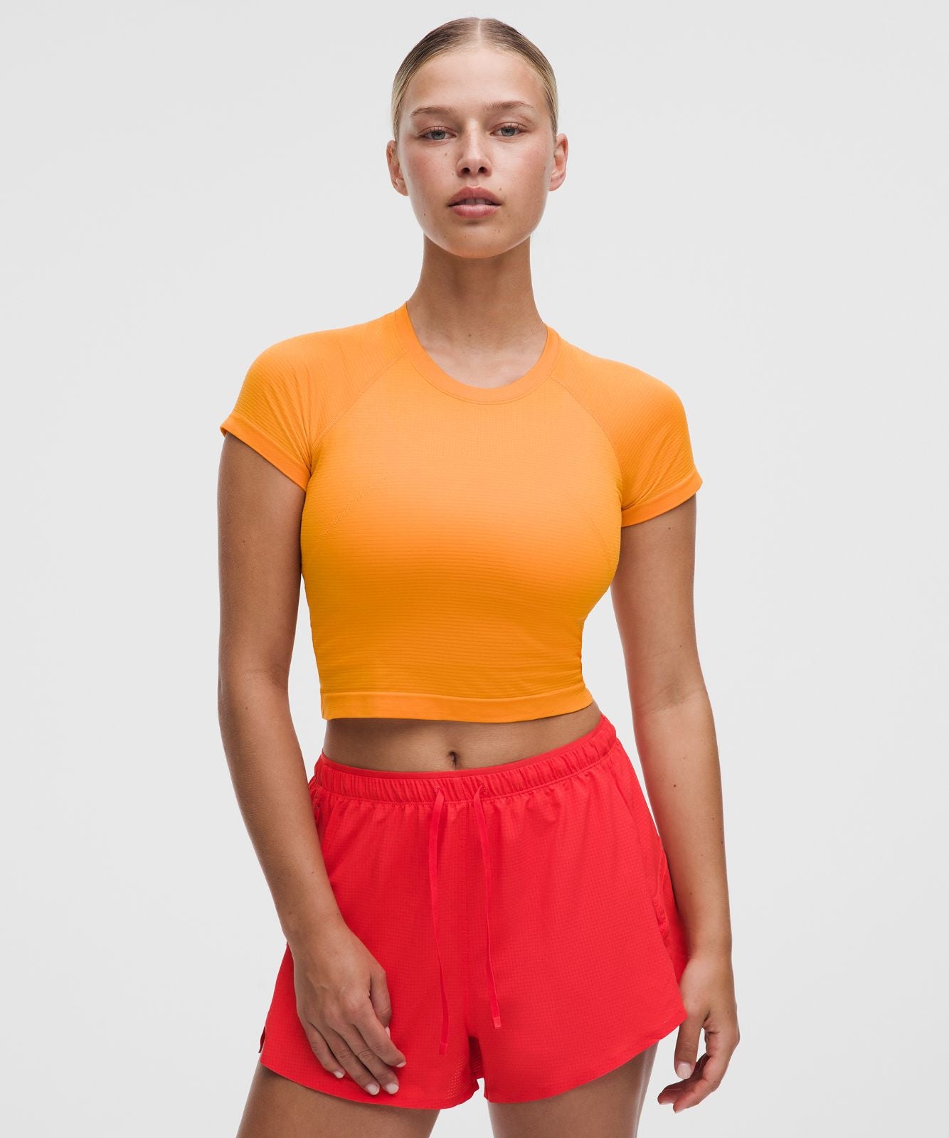 Swiftly Tech Cropped Short-Sleeve Shirt 2.0 Citrus Sizzle Tone/Citrus Sizzle Tone