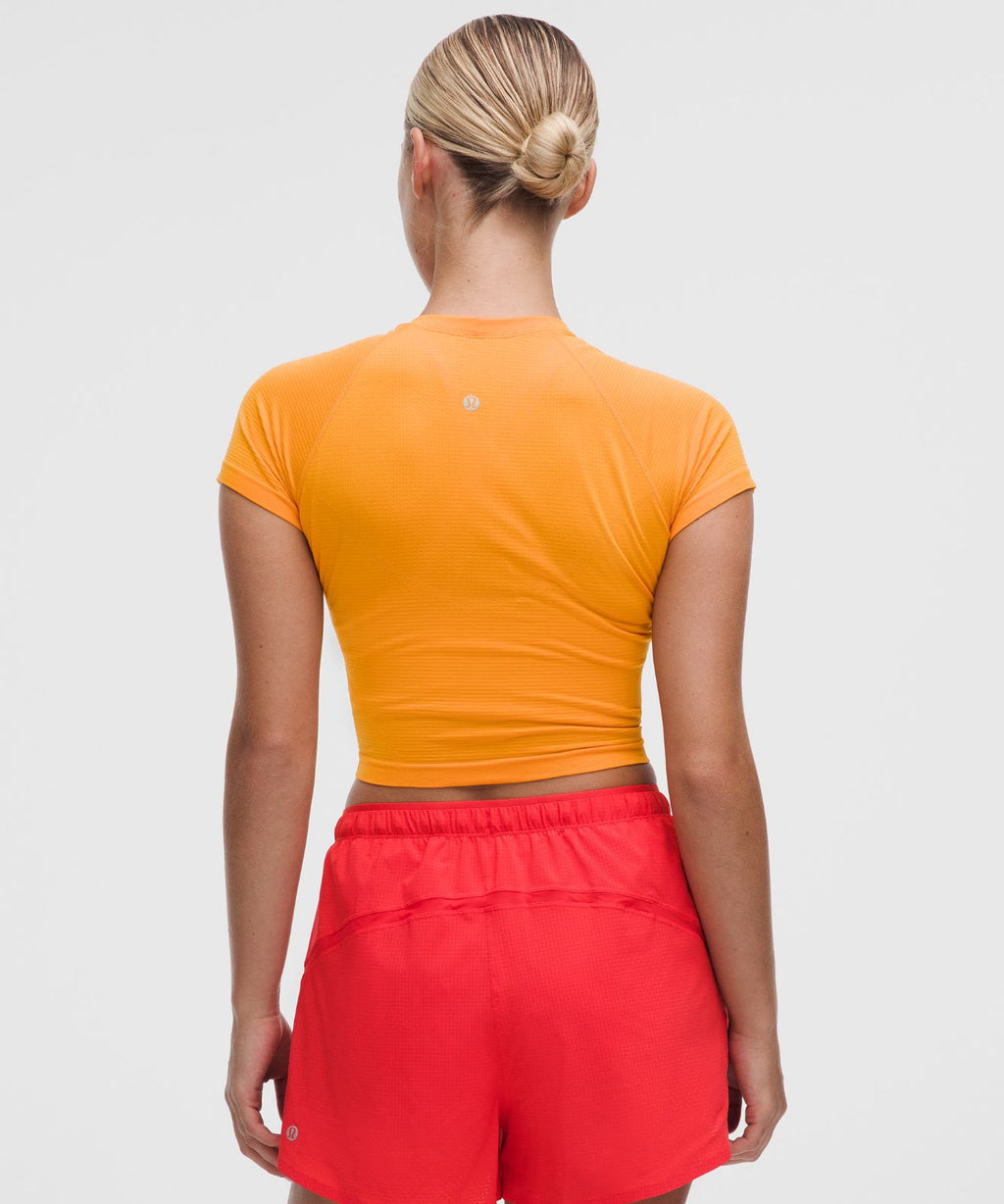 Swiftly Tech Cropped Short-Sleeve Shirt 2.0 Citrus Sizzle Tone/Citrus Sizzle Tone
