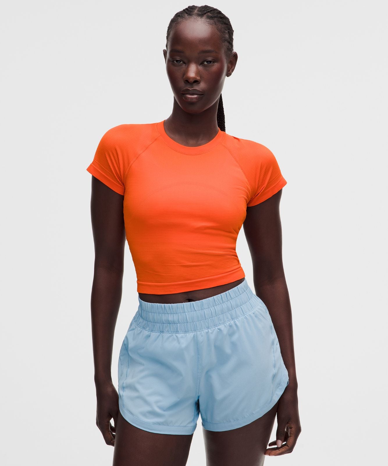 Swiftly Tech Cropped Short-Sleeve Shirt 2.0 Orange Punch/Orange Punch