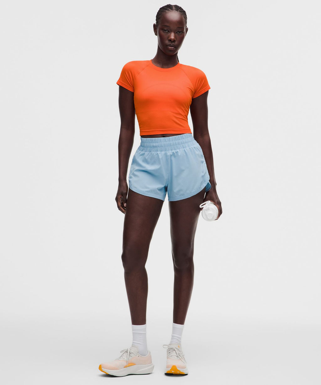 Swiftly Tech Cropped Short-Sleeve Shirt 2.0 Orange Punch/Orange Punch
