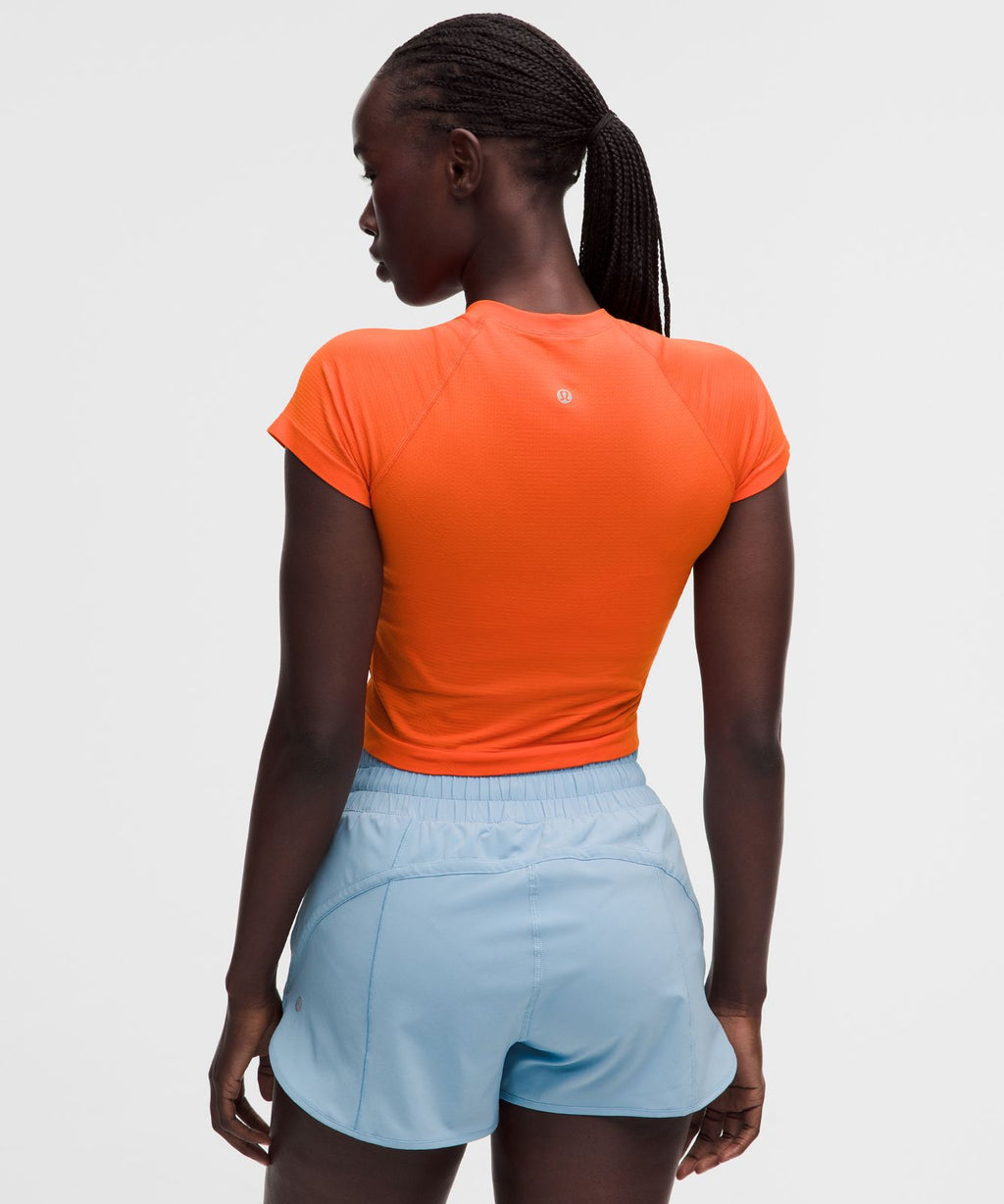 Swiftly Tech Cropped Short-Sleeve Shirt 2.0 Orange Punch/Orange Punch