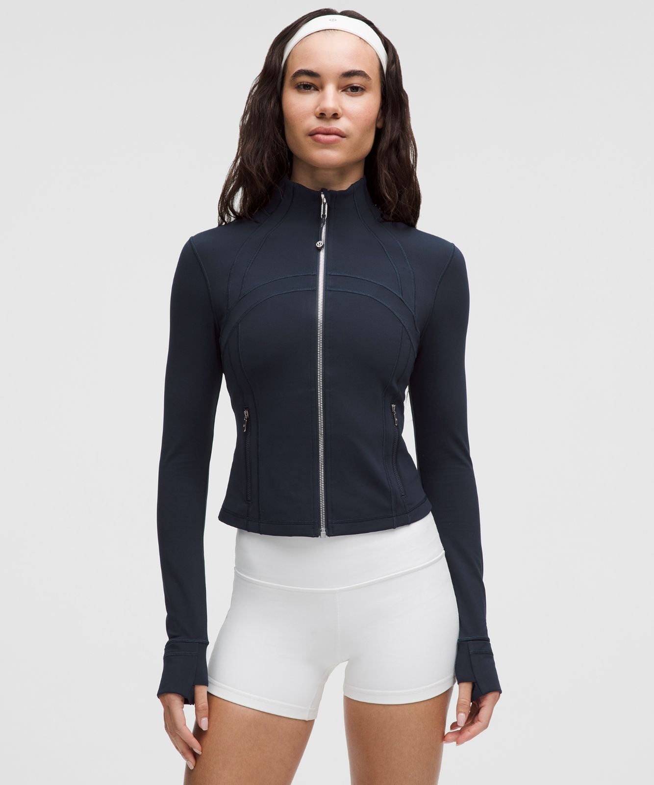 Define Cropped Jacket *Nulu True Navy/Mirror Silver