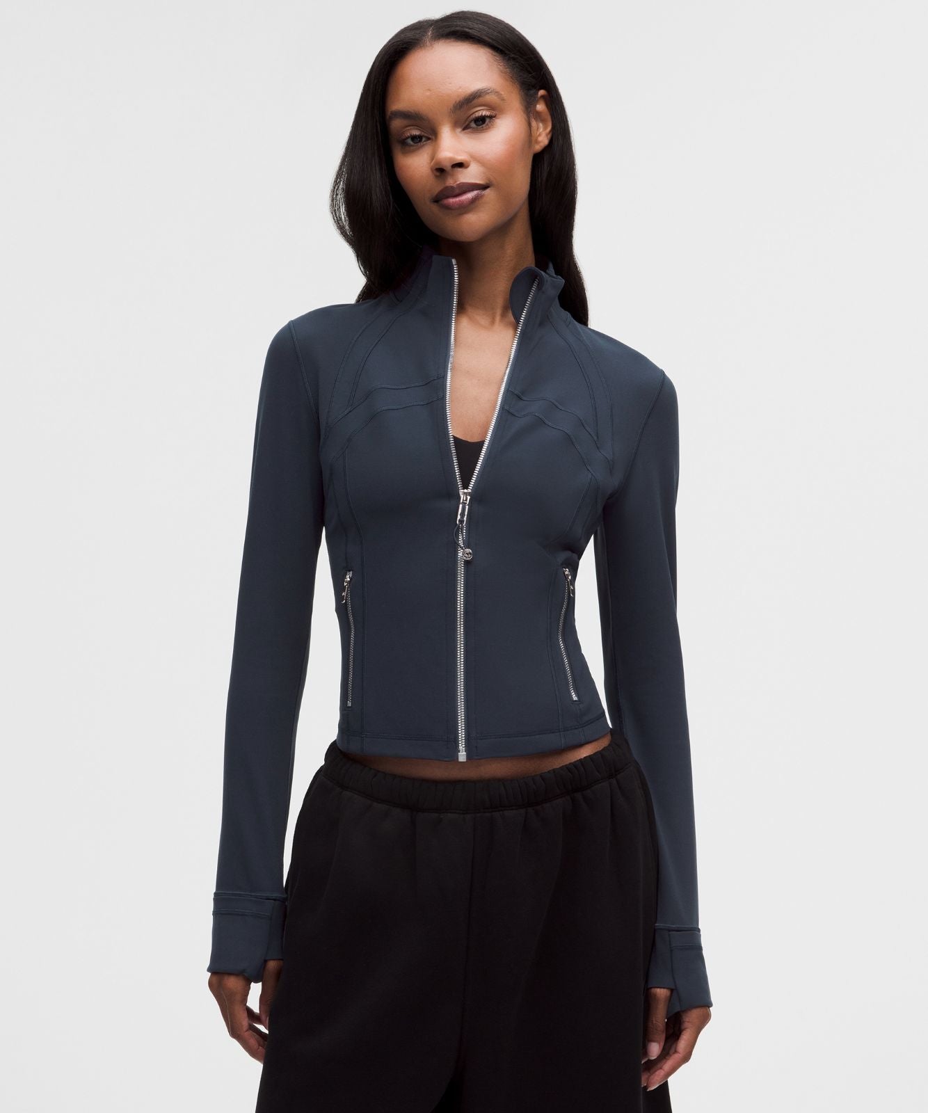 Define Cropped Jacket *Nulu True Navy/Mirror Silver/Mirror Silver