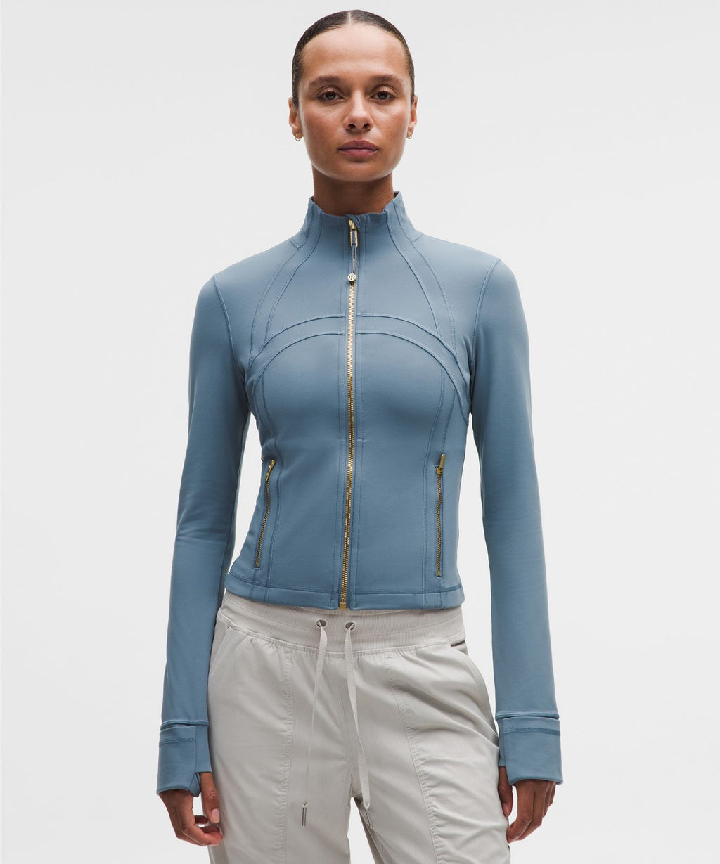Define Cropped Jacket *Nulu Steel Blue/Gold/Gold