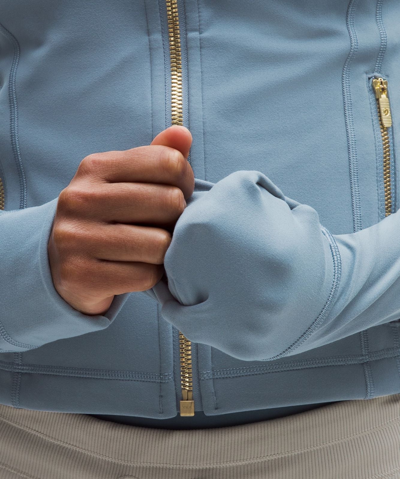 Define Cropped Jacket *Nulu Steel Blue/Gold/Gold