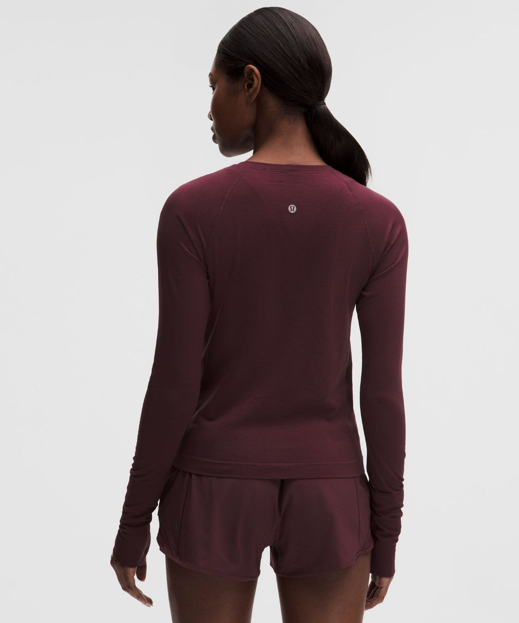 Swiftly Tech Long-Sleeve Shirt 2.0 *Waist Length Burgundy Bay/Burgundy Bay