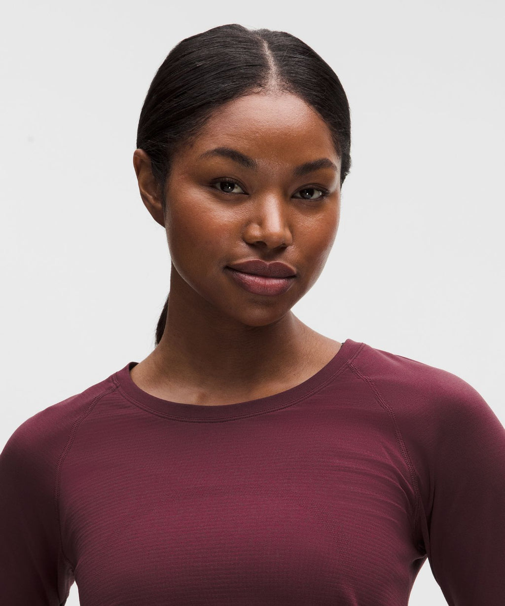 Swiftly Tech Long-Sleeve Shirt 2.0 *Waist Length Burgundy Bay/Burgundy Bay