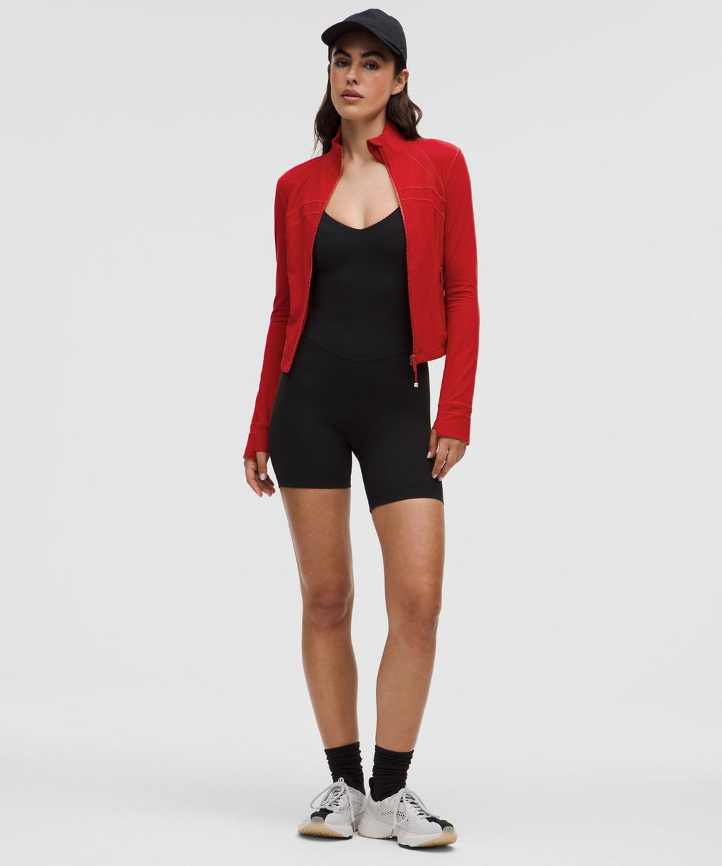 Define Cropped Jacket *Nulu Dark Red