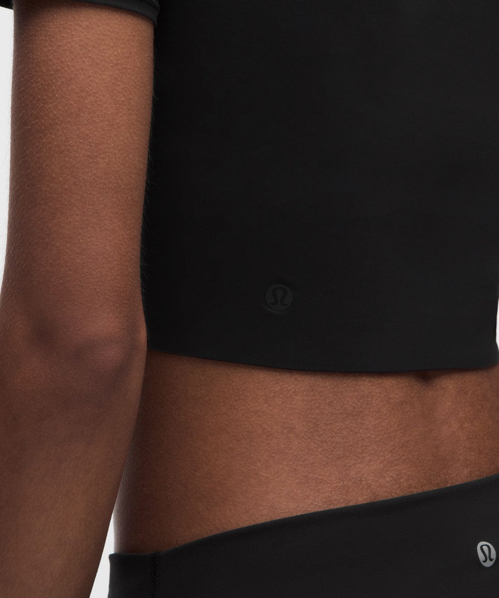 Wundermost Ultra-Soft Nulu Crewneck Cropped T-Shirt Black