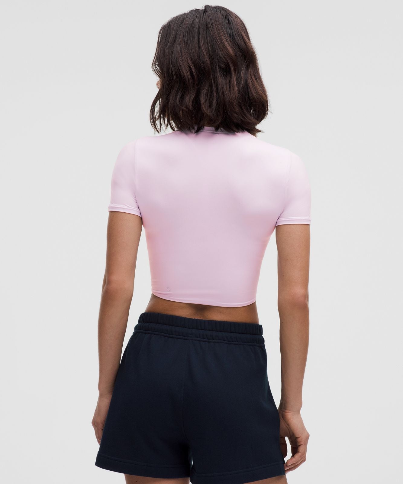 Wundermost Ultra-Soft Nulu Crewneck Cropped T-Shirt Pink Organza