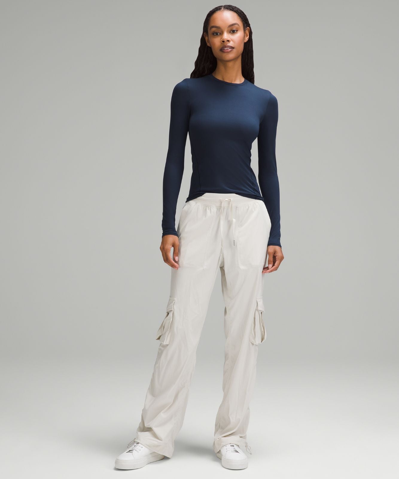 Wundermost Ultra-Soft Nulu Crewneck Long-Sleeve Shirt True Navy