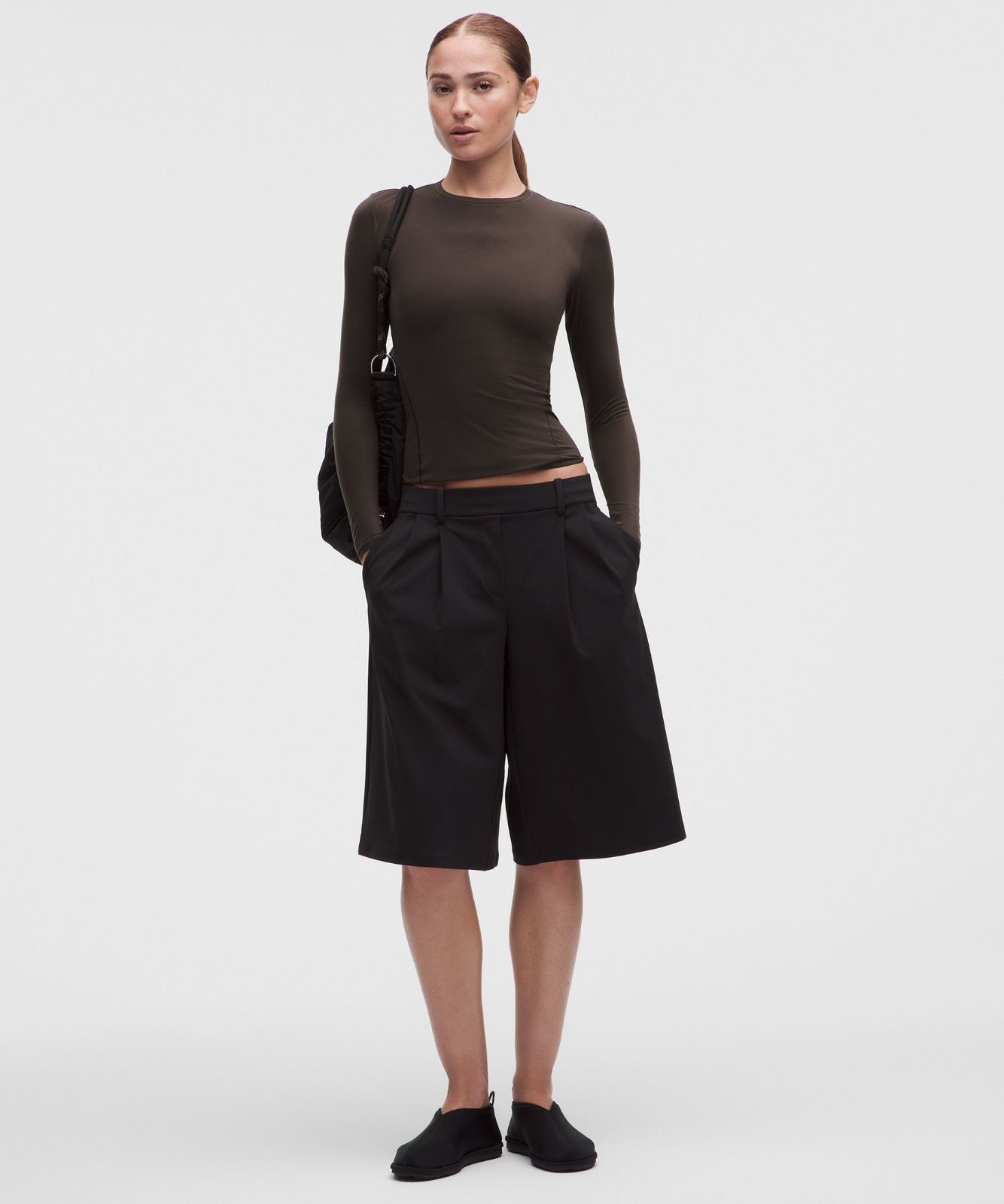 Wundermost Ultra-Soft Nulu Crewneck Long-Sleeve Shirt Mahogany Muse