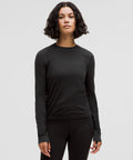 Swiftly Wool-Blend Long-Sleeve Shirt *Waist Length Black/Black