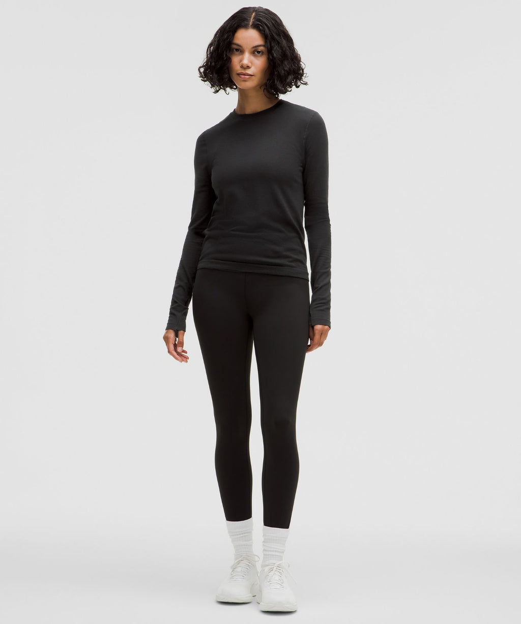 Swiftly Wool-Blend Long-Sleeve Shirt *Waist Length Black/Black