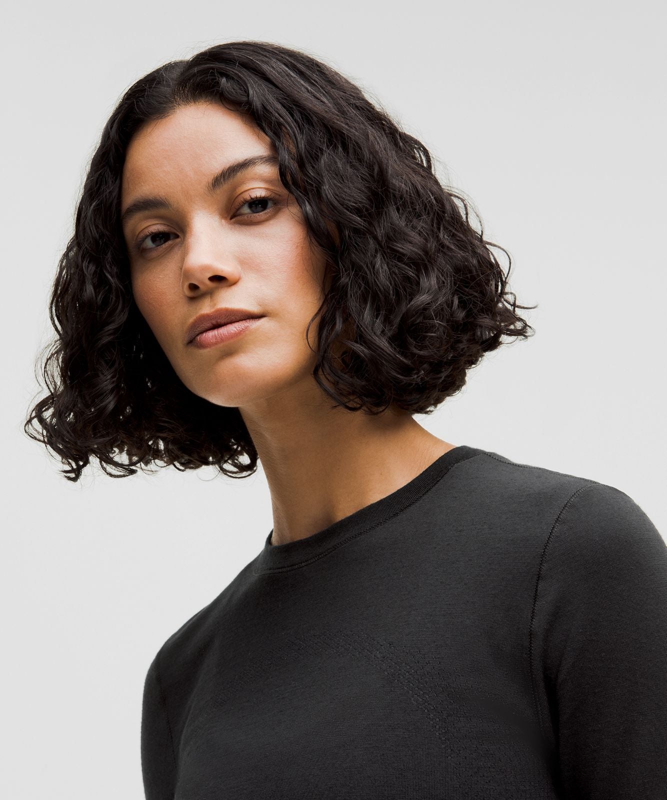 Swiftly Wool-Blend Long-Sleeve Shirt *Waist Length Black/Black
