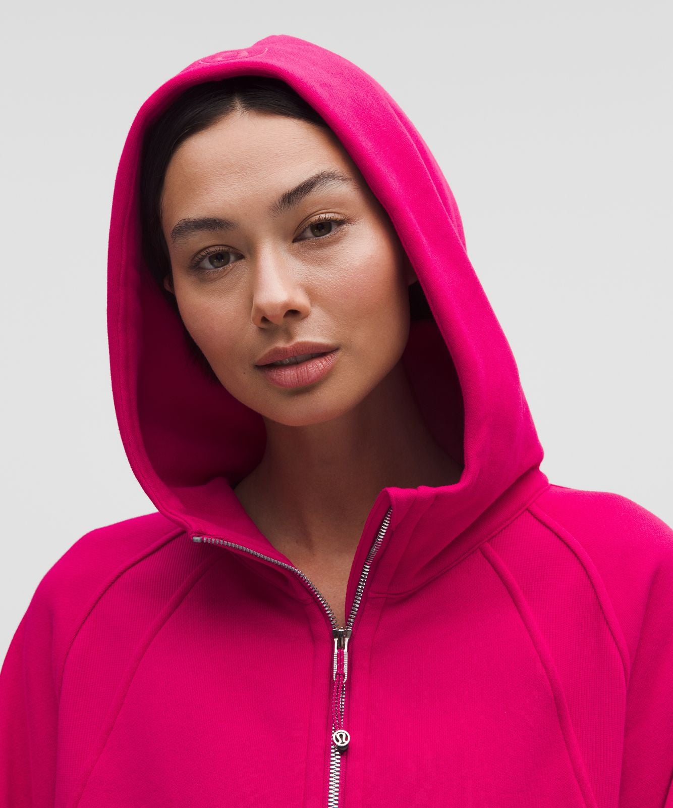 Scuba Oversized Full-Zip Hoodie Calypso Pink/Silver