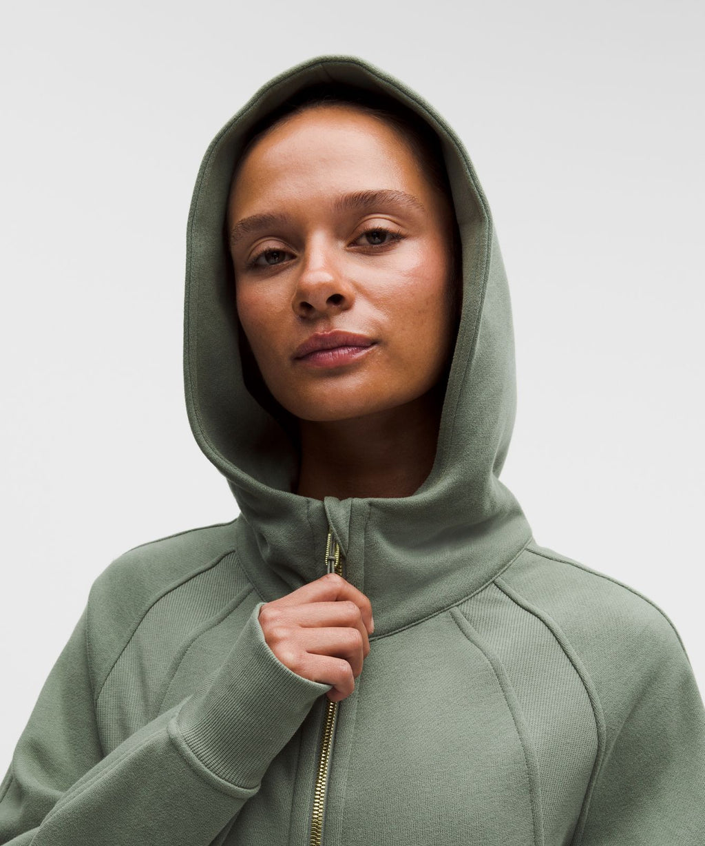 Scuba Oversized Full-Zip Hoodie Willow Leaf/Gold