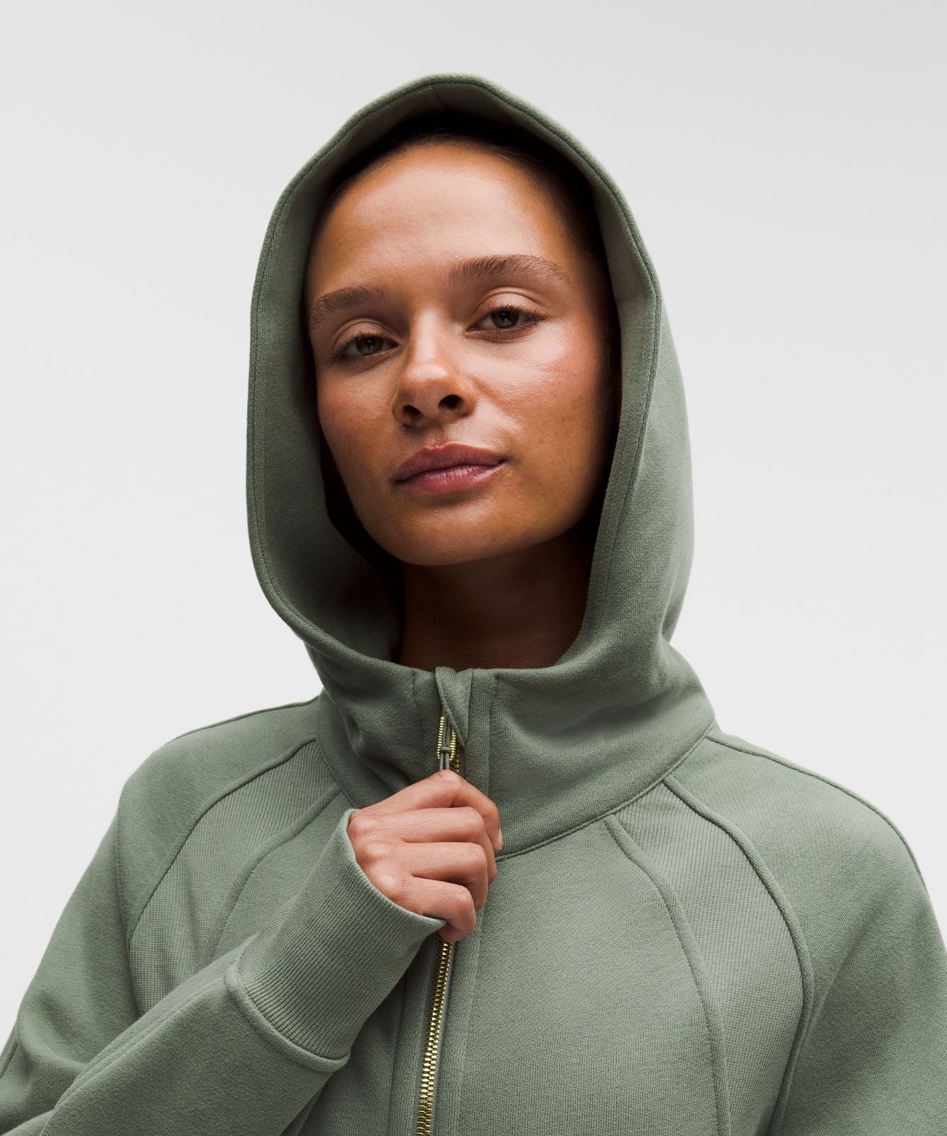 Scuba Oversized Full-Zip Hoodie Willow Leaf/Gold