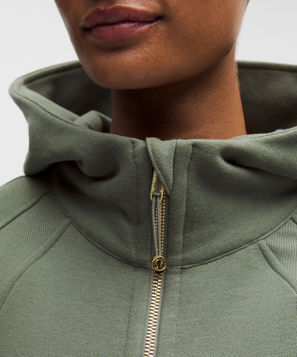 Scuba Oversized Full-Zip Hoodie Willow Leaf/Gold