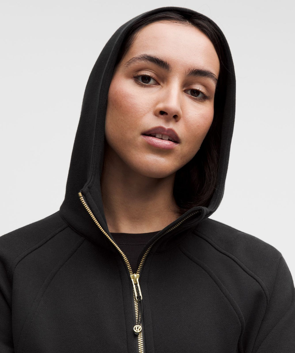 Scuba Oversized Full-Zip Hoodie Black/Gold