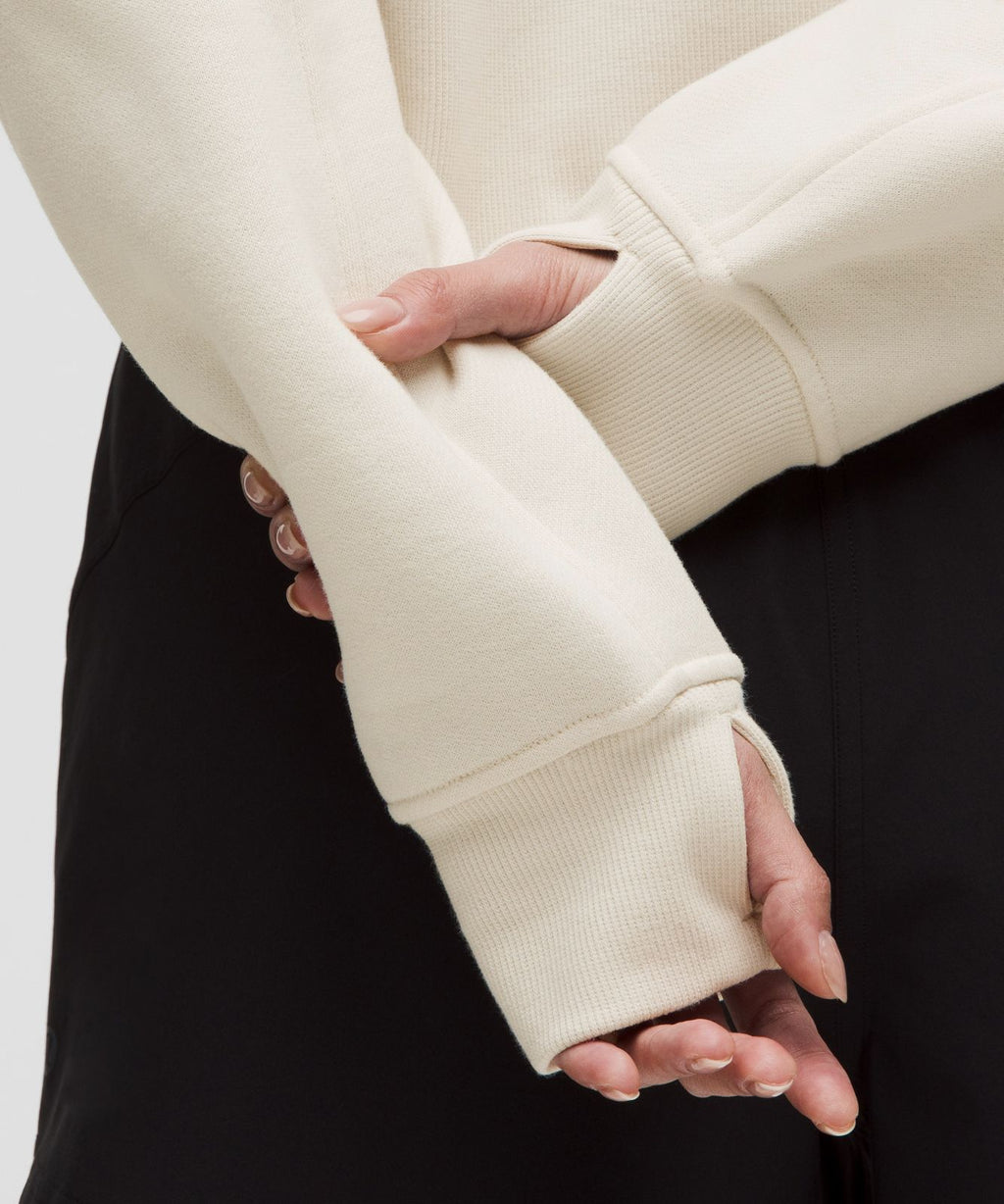 Scuba Oversized Half-Zip Hoodie Light Ivory