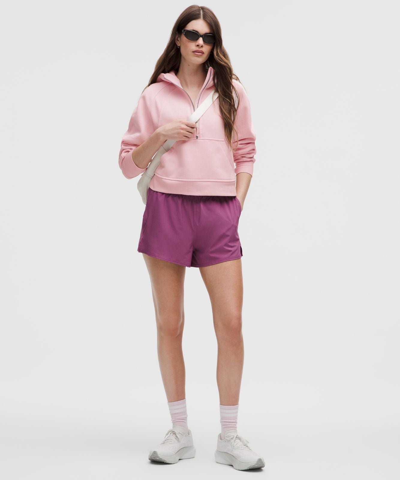 Scuba Oversized Half-Zip Hoodie Blissful Pink