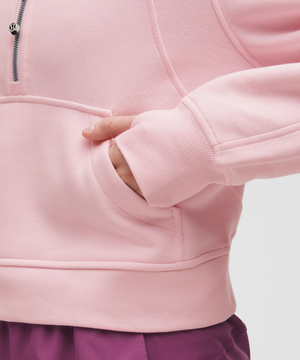 Scuba Oversized Half-Zip Hoodie Blissful Pink