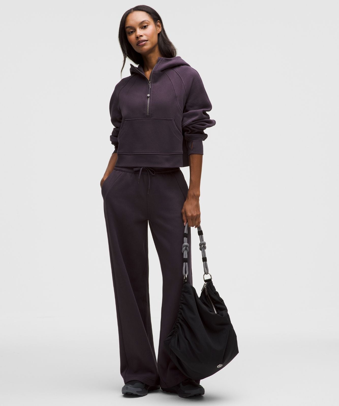 Scuba Oversized Half-Zip Hoodie Atmospheric Purple