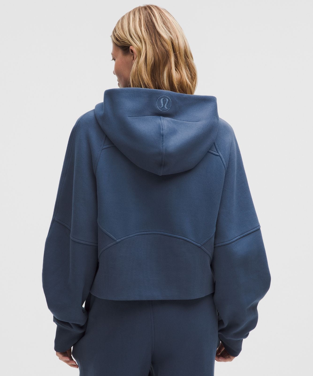 Scuba Oversized Half-Zip Hoodie Blue Twill
