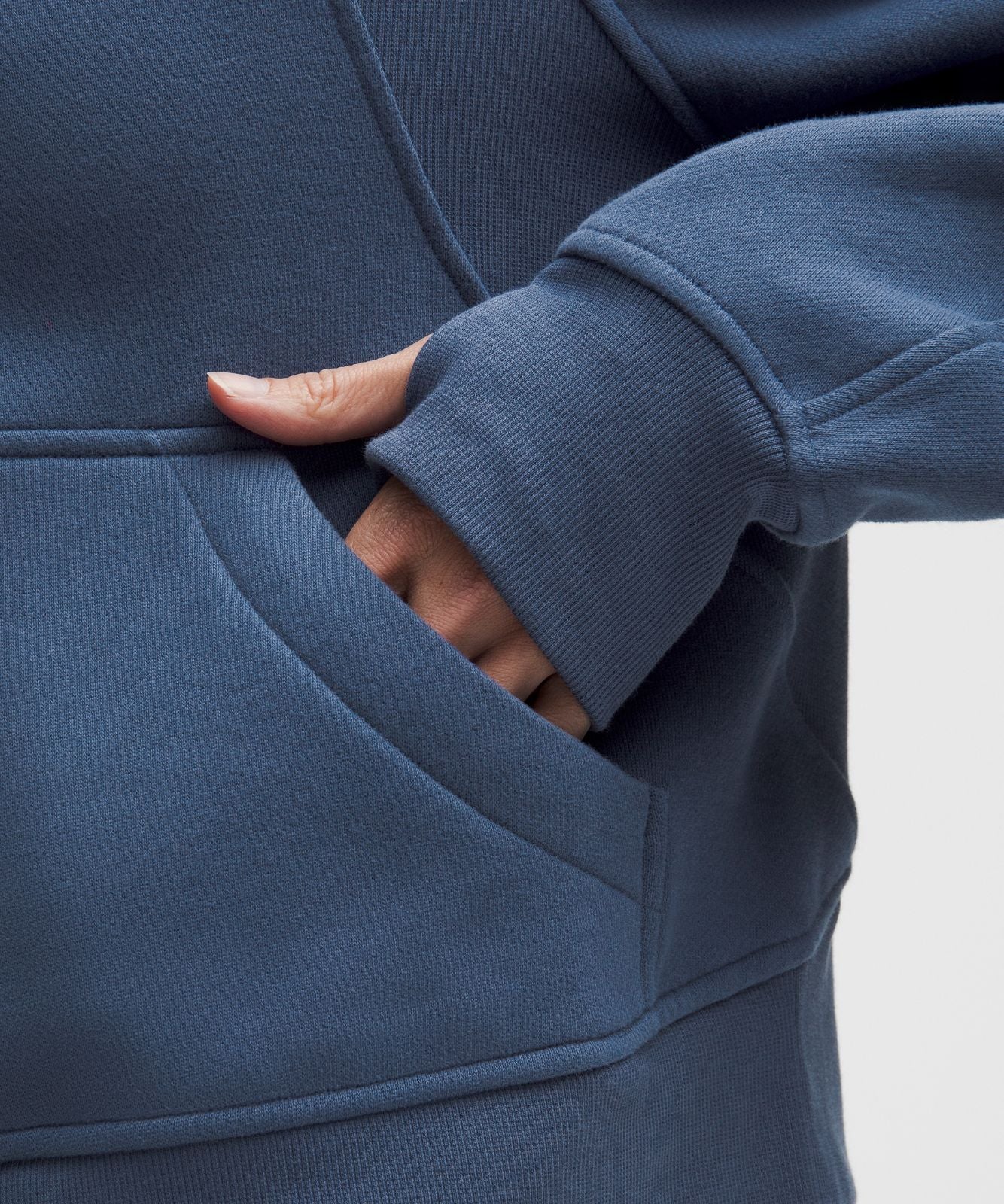 Scuba Oversized Half-Zip Hoodie Blue Twill