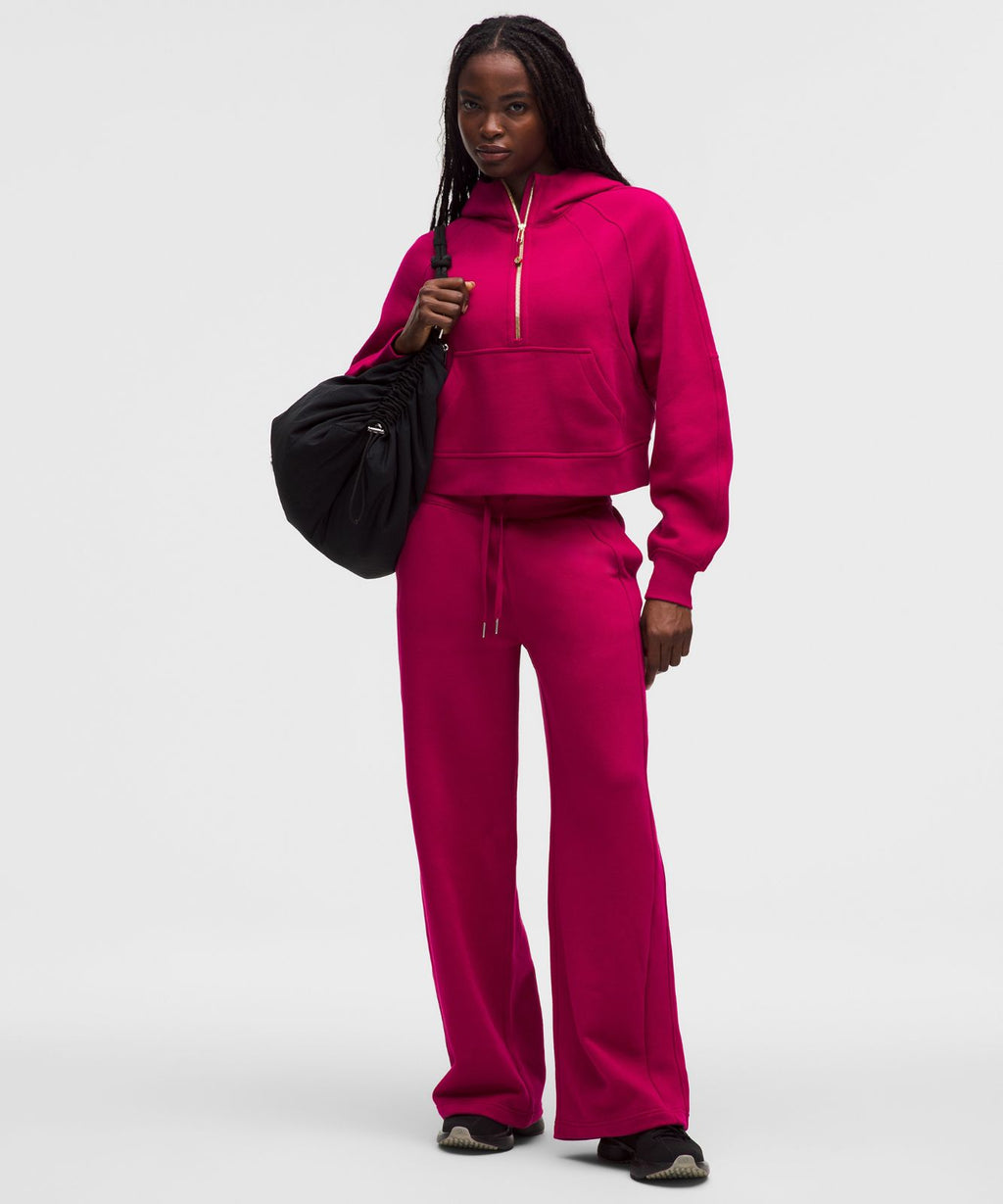 Scuba Oversized Half-Zip Hoodie Berry Rumble/Gold