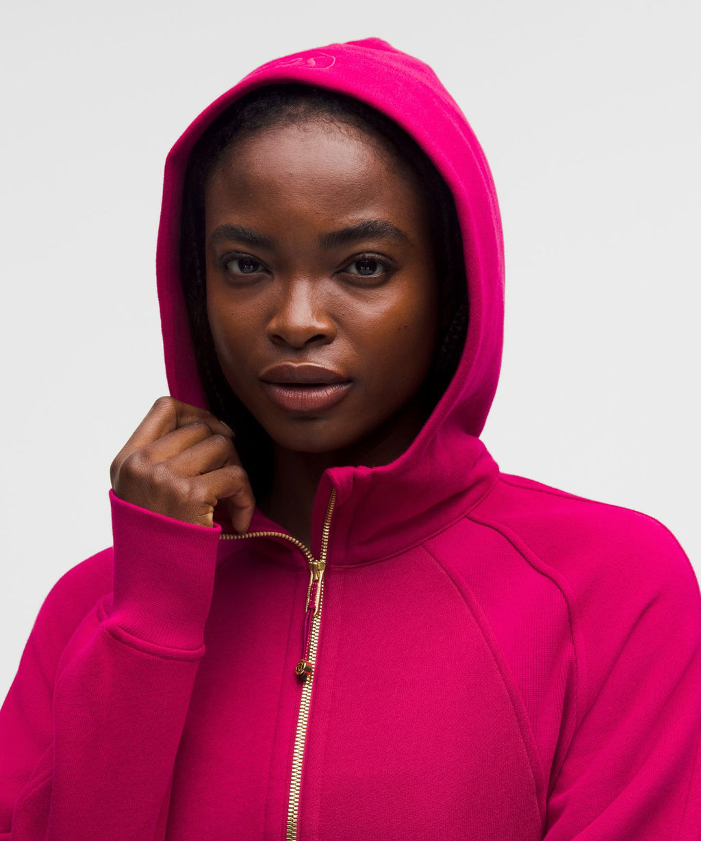 Scuba Oversized Half-Zip Hoodie Berry Rumble/Gold