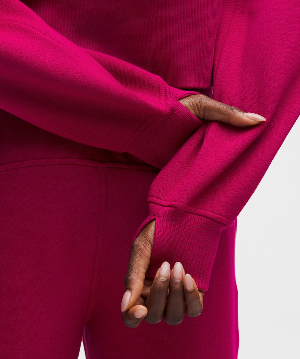 Scuba Oversized Half-Zip Hoodie Berry Rumble/Gold