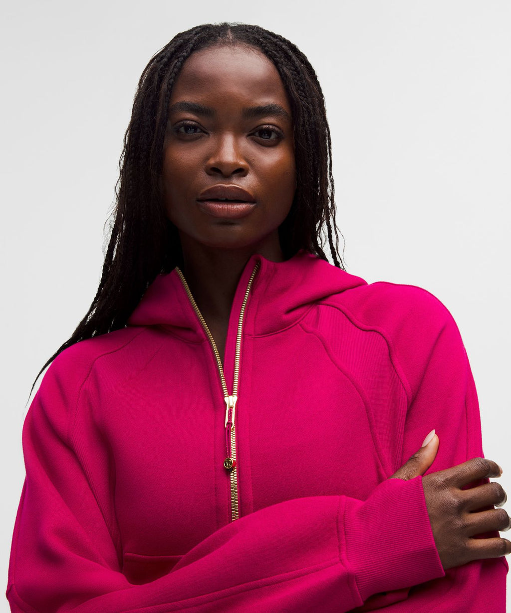 Scuba Oversized Half-Zip Hoodie Berry Rumble/Gold