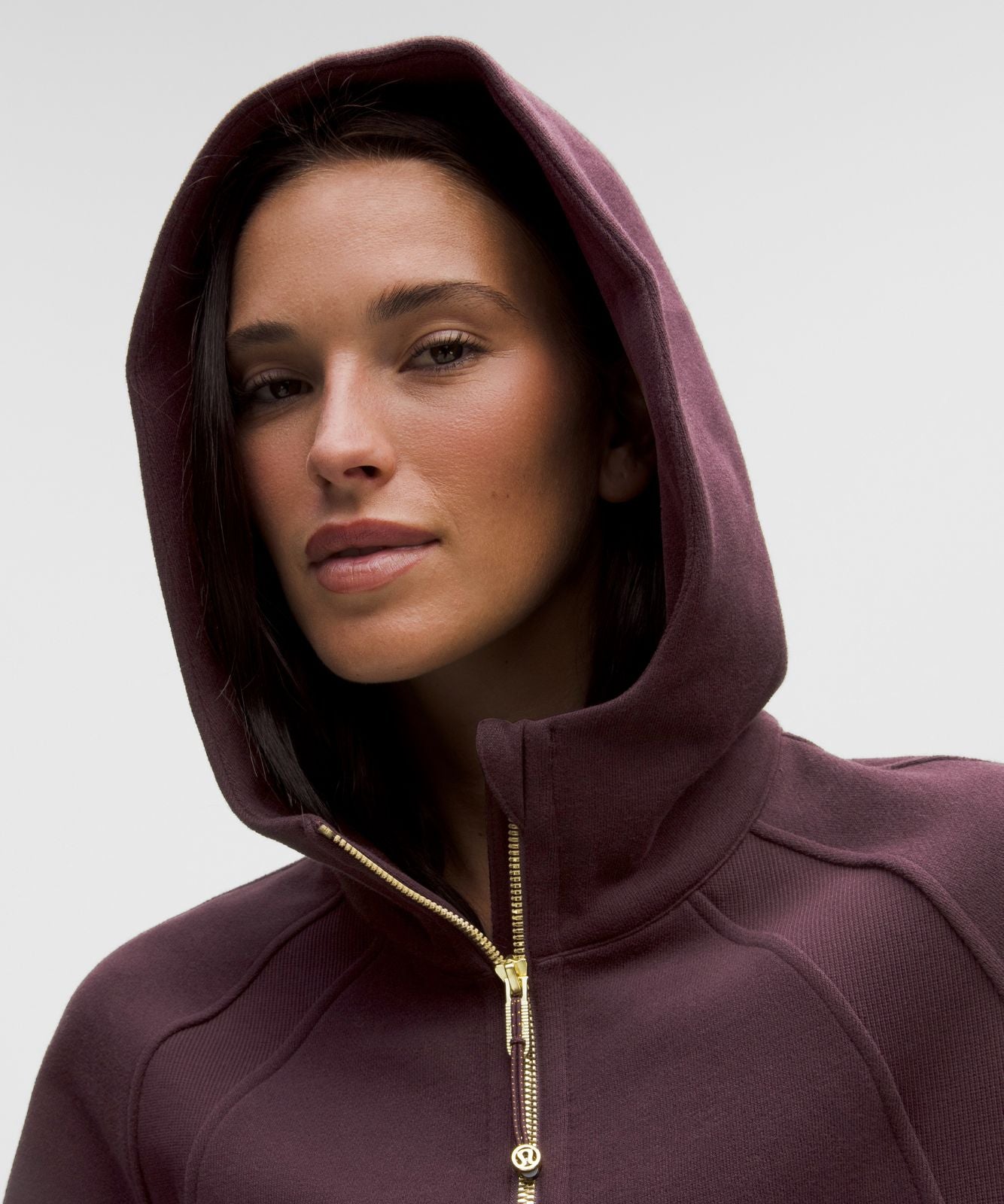 Scuba Oversized Half-Zip Hoodie Black Plum/Gold