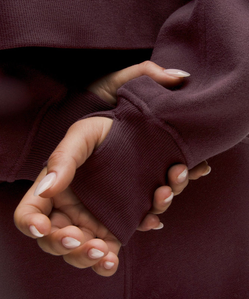 Scuba Oversized Half-Zip Hoodie Black Plum/Gold