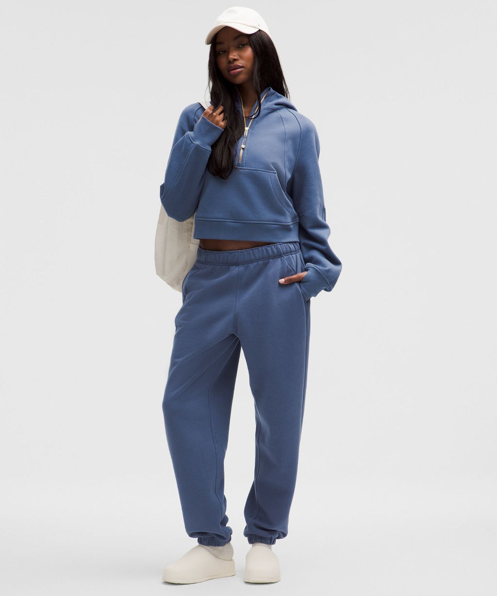 Scuba Oversized Half-Zip Hoodie Brilliant Blue/Gold