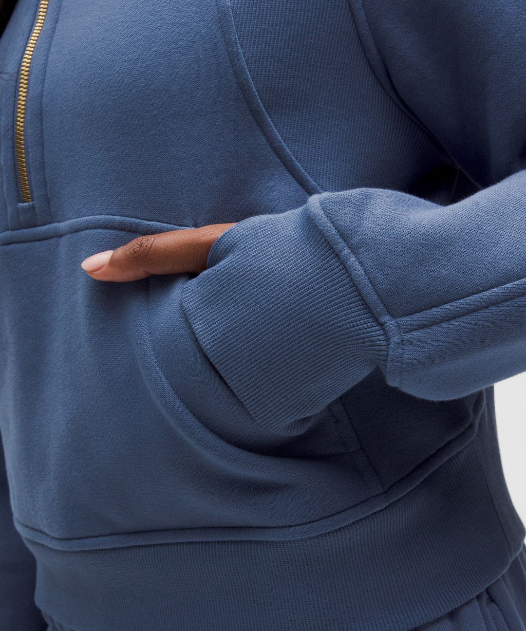 Scuba Oversized Half-Zip Hoodie Brilliant Blue/Gold
