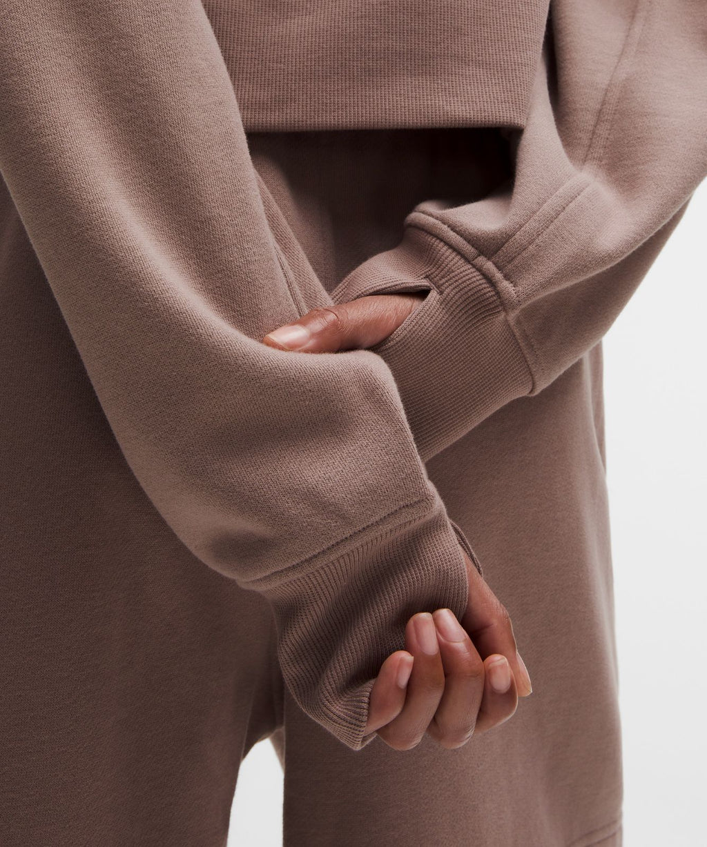 Scuba Oversized Half-Zip Hoodie Ashen Rose/Rose Gold