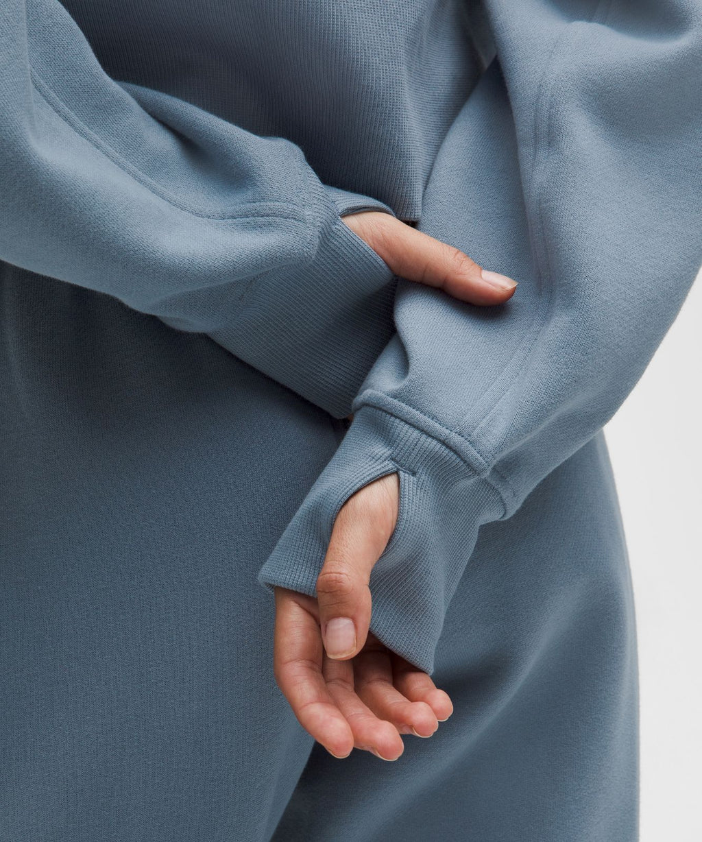 Scuba Oversized Half-Zip Hoodie Steel Blue