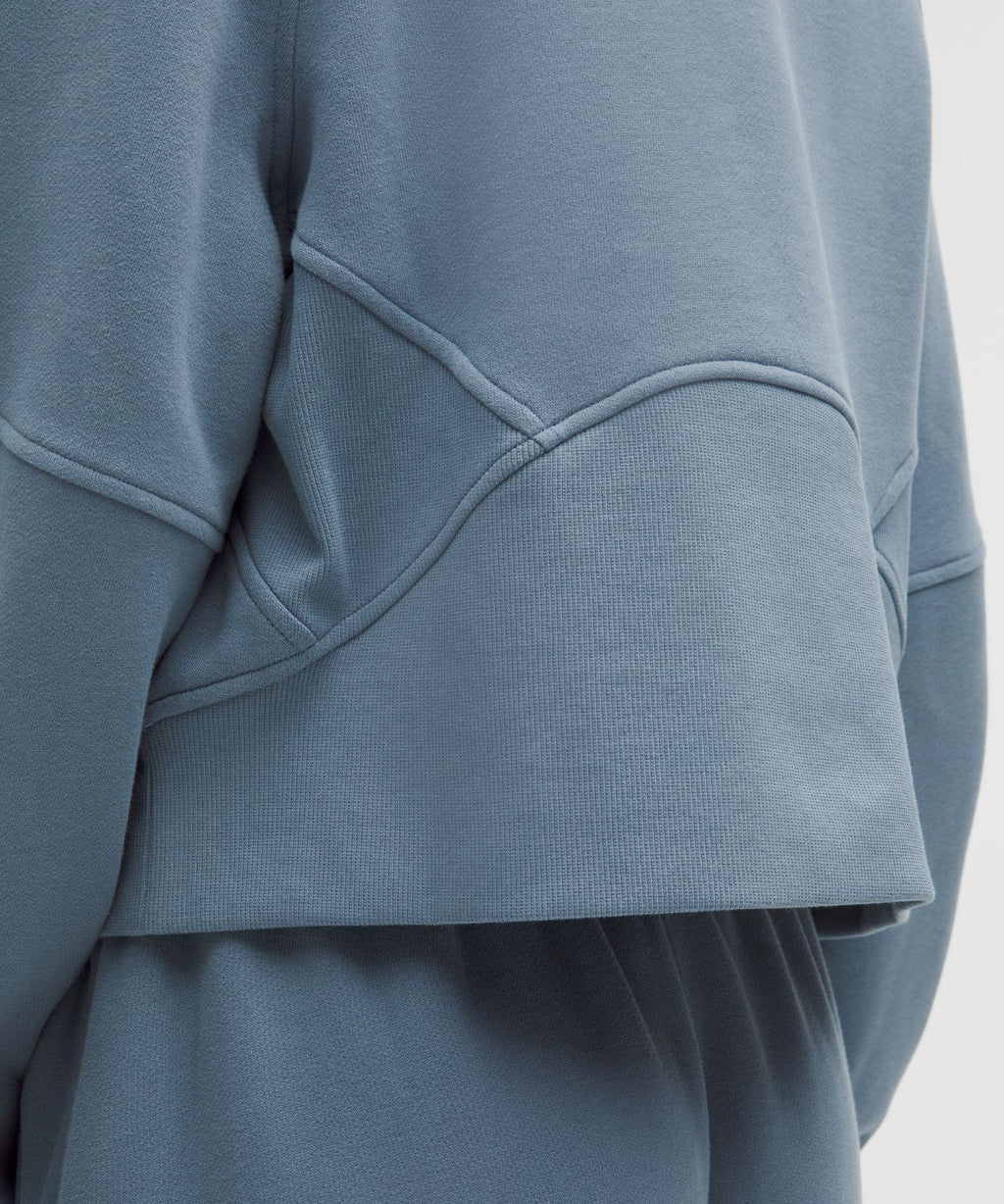 Scuba Oversized Half-Zip Hoodie Steel Blue