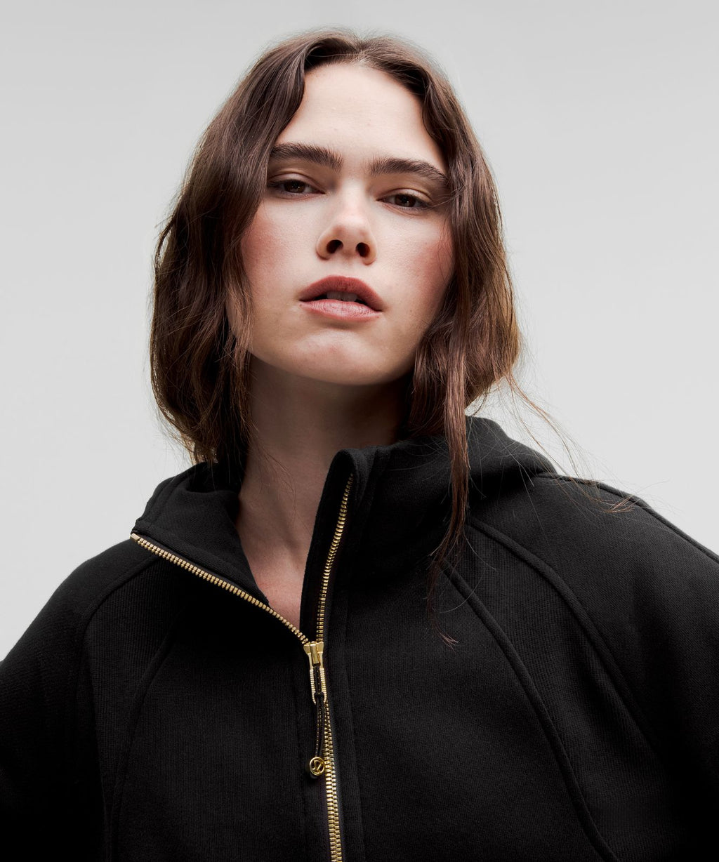 Scuba Oversized Half-Zip Hoodie Black/Gold