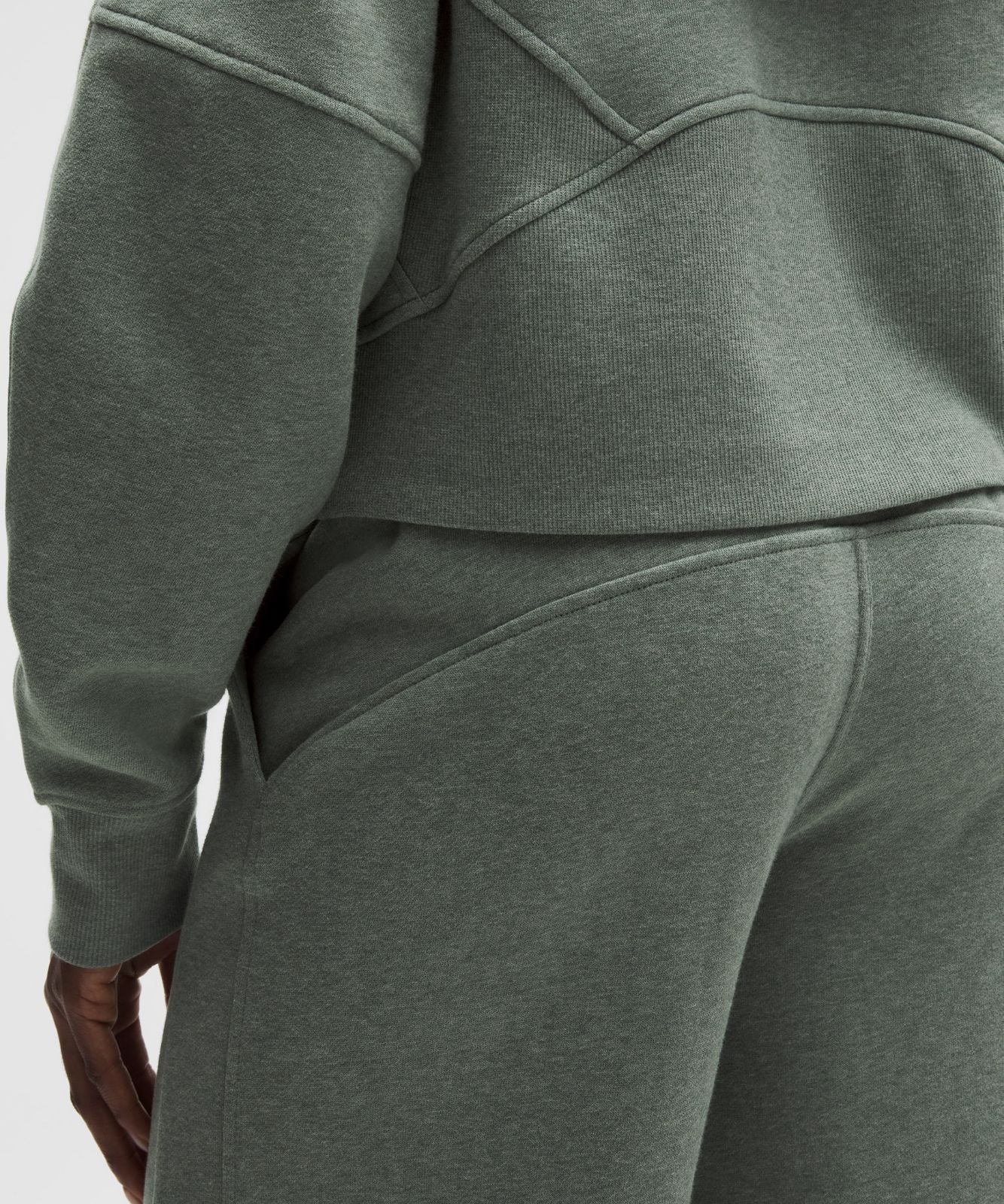 Scuba Oversized Half-Zip Hoodie Heathered Willow Leaf