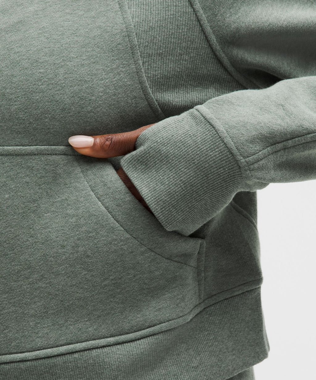 Scuba Oversized Half-Zip Hoodie Heathered Willow Leaf
