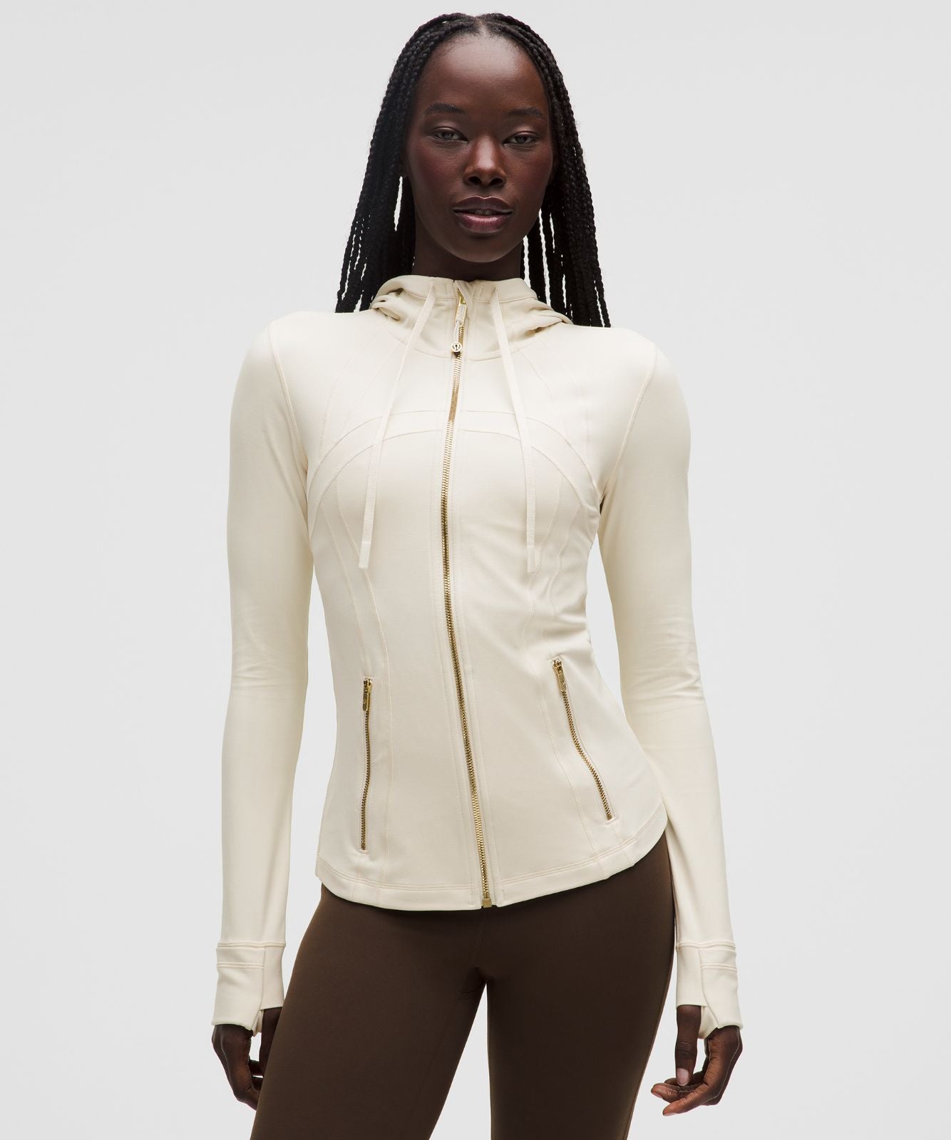 Define Hooded Jacket *Nulu Light Ivory/Gold/Gold