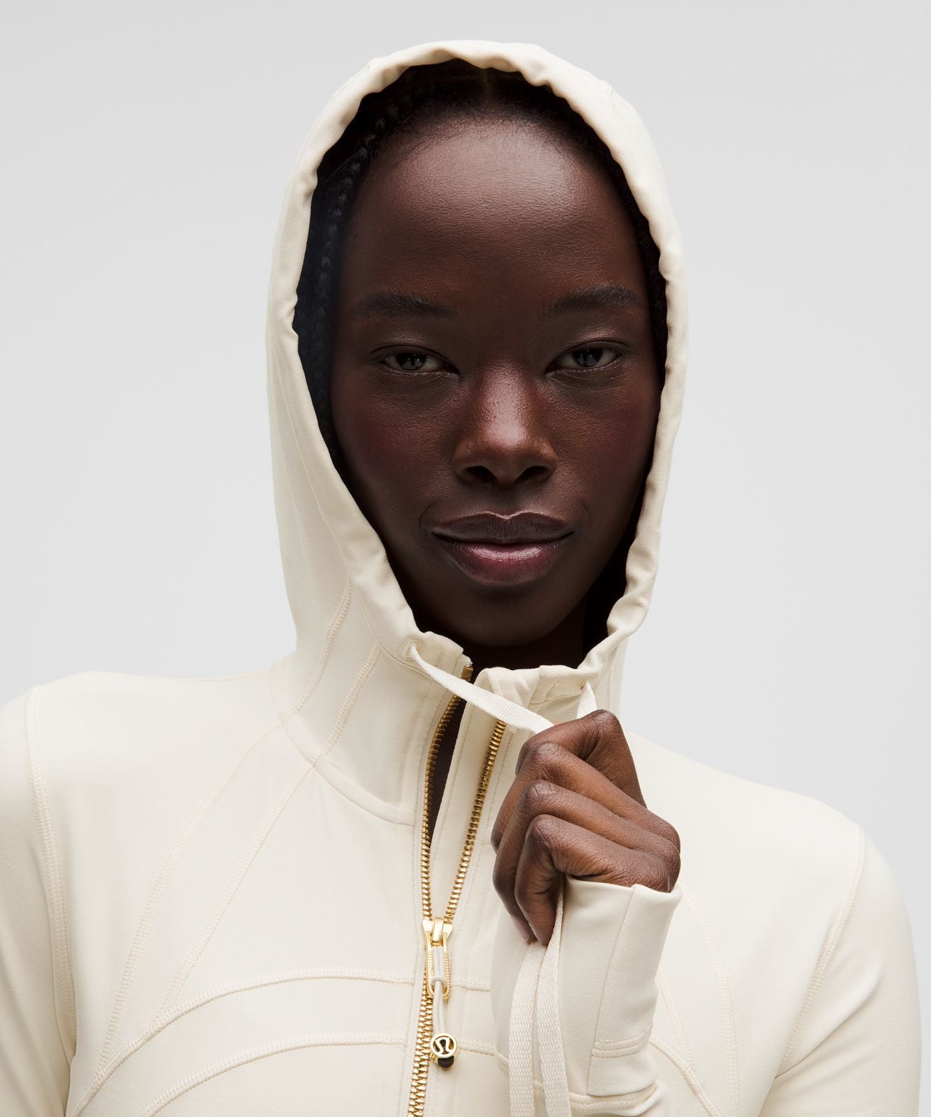 Define Hooded Jacket *Nulu Light Ivory/Gold/Gold