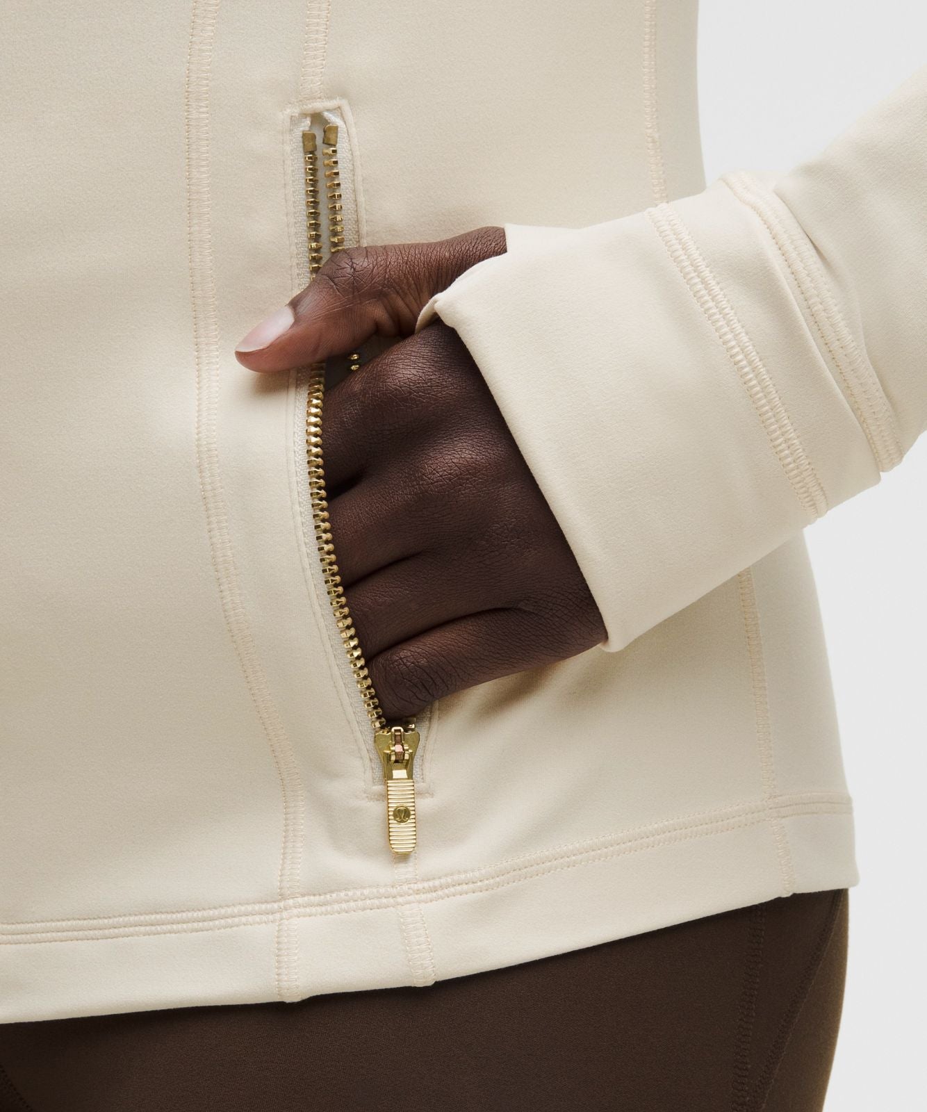 Define Hooded Jacket *Nulu Light Ivory/Gold/Gold