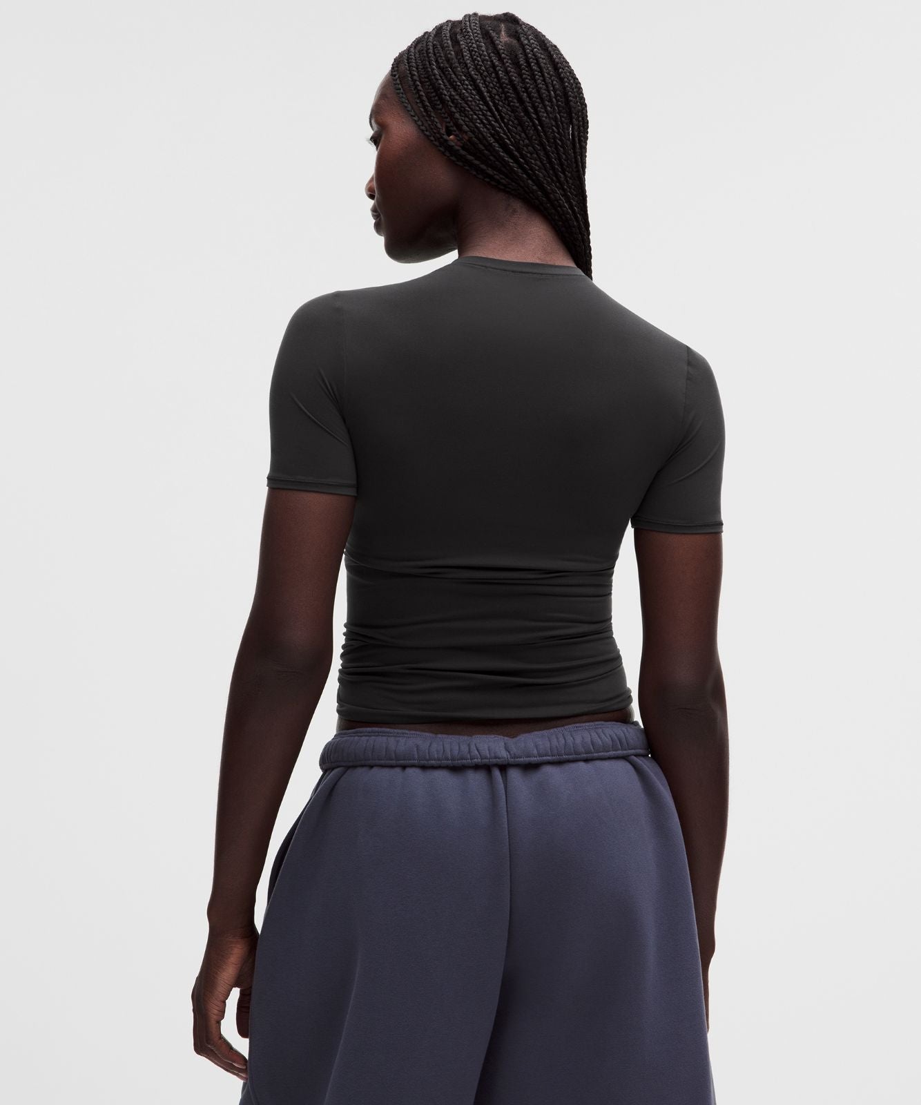 Wundermost Ultra-Soft Nulu Hip-Length Crewneck Shirt Black
