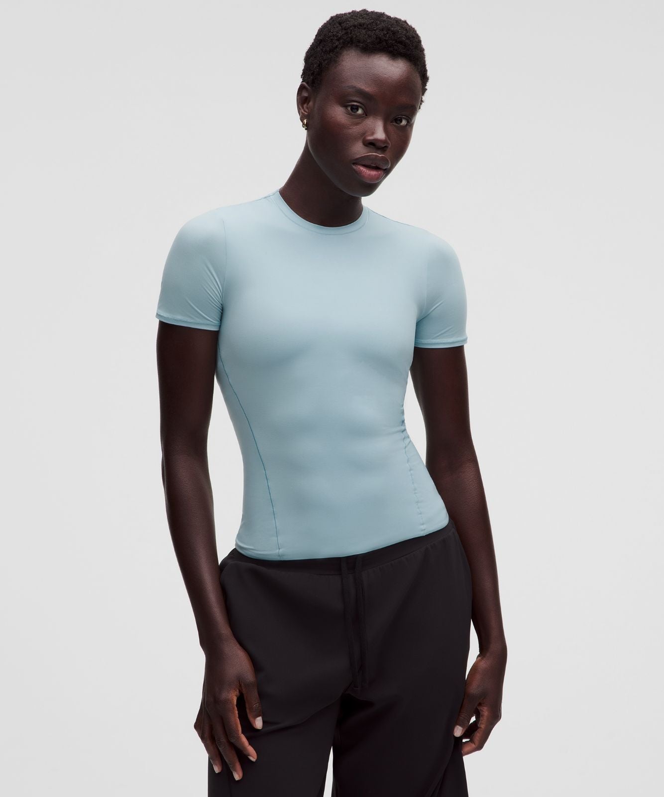 Wundermost Ultra-Soft Nulu Hip-Length Crewneck Shirt Seafoam